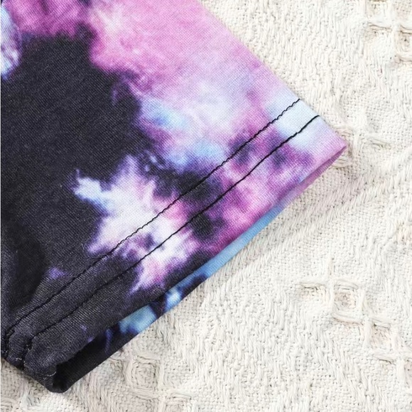 Girls Tye-Dye T-Shirt and Short Set for Summer Time Fun and Parties - Picture 2 of 7